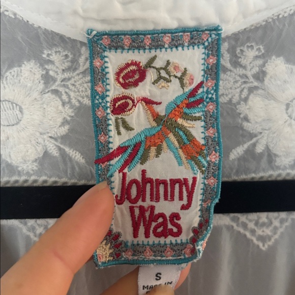 Johnny Was White Sheer Embroidered Tunic - Picture 2 of 10
